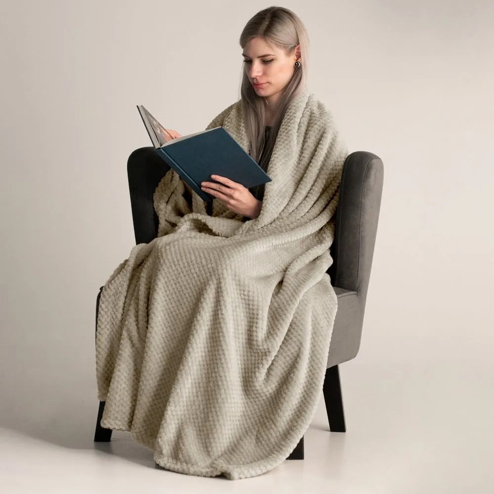 Henry világosbarna mikroszálas takaró, 170 x 210 cm - DecoKing