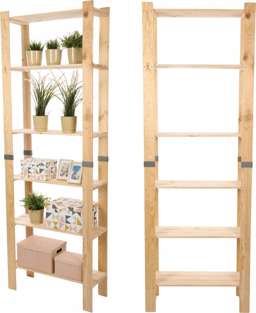 Könyvespolc játékpolc fa könyvespolc kamra 230cm Fenyő