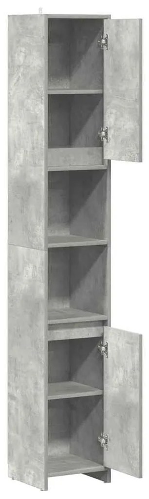 betonszürke forgácslap fürdőszobaszekrény 30 x 30 x 183,5 cm
