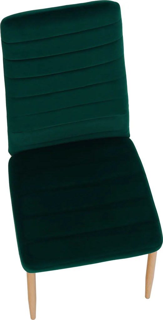Szék, smaragd Velvet szövet/tölgy, COLETA NOVA