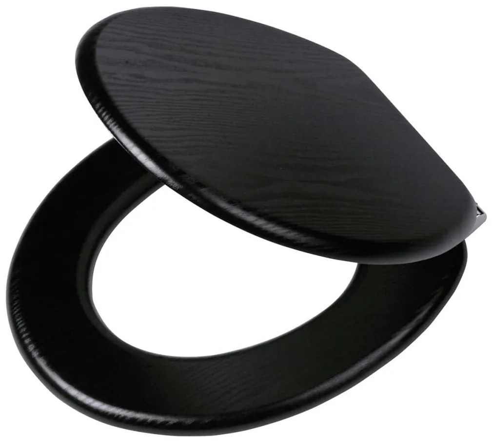 Tiger Blackwash fekete MDF finoman záródó WC-ülőke