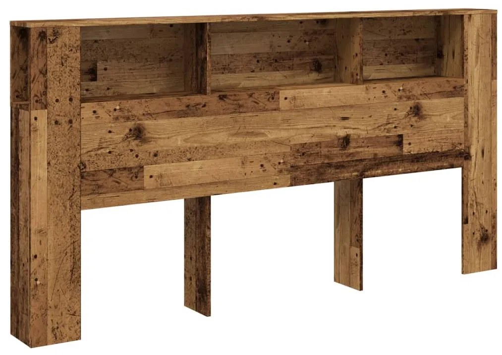 antik fa színű szerelt fa áthidalószekrény 200x18,5x102,5 cm