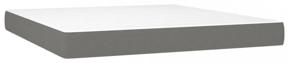 sötétszürke szövet rugós és LED-es ágy matraccal 180 x 200 cm