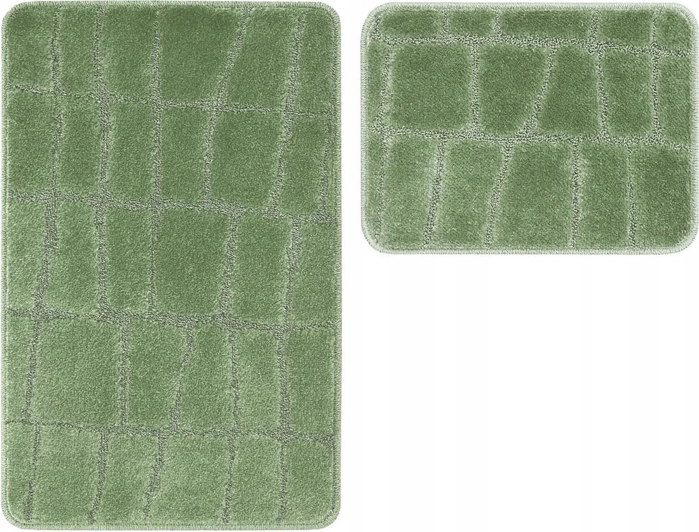 Fürdőszobaszőnyeg Puha Zöld Csúszásgátló Szett 2 db-os