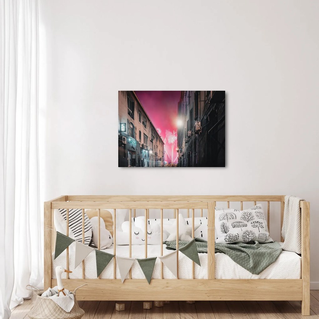 Vászonkép - Tűzijáték Marseille-ben (70x50 cm)