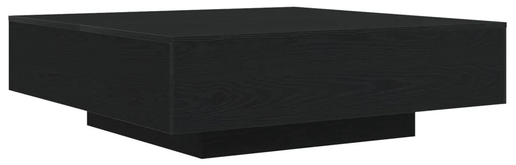 LED lámpás kávézóasztal fekete tölgy 100x100x31 cm