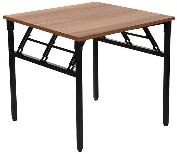 ALB-NY-A024/76 SQ összecsukható asztal fekete vázzal (80 cm)