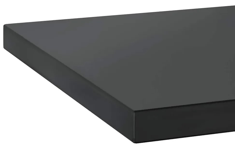 2 db fekete rozsdamentes acél fali polc 75 x 40 x 3 cm