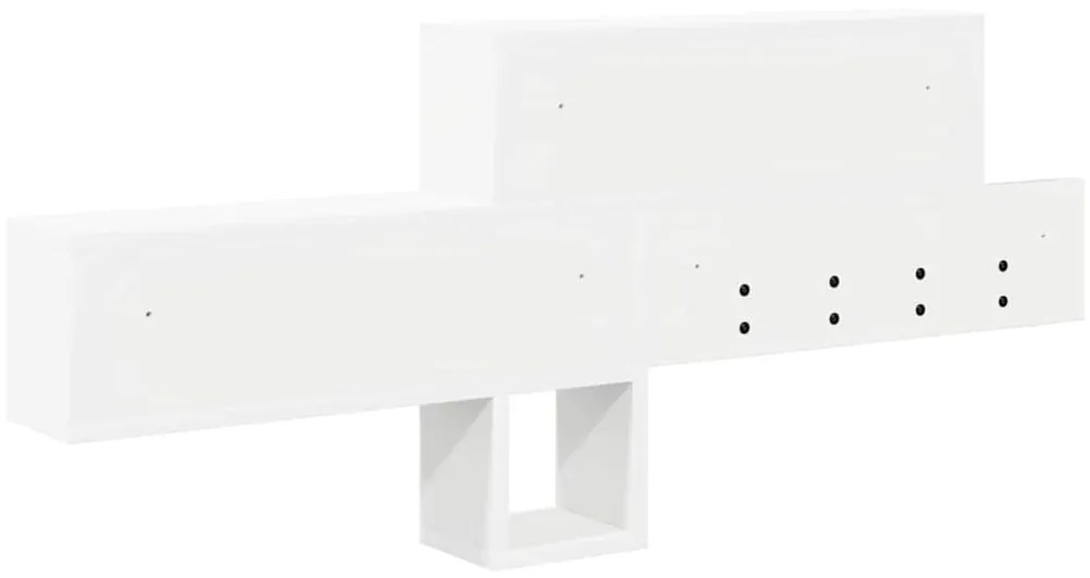 Fali Kabáthorog polcokkal Fehér 100 x 12 x 43.5 cm Faanyag