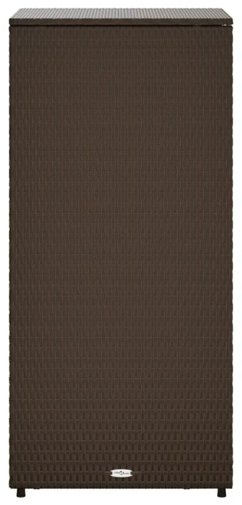 barna polyrattan kerti tárolószekrény 50 x 55 x 115 cm
