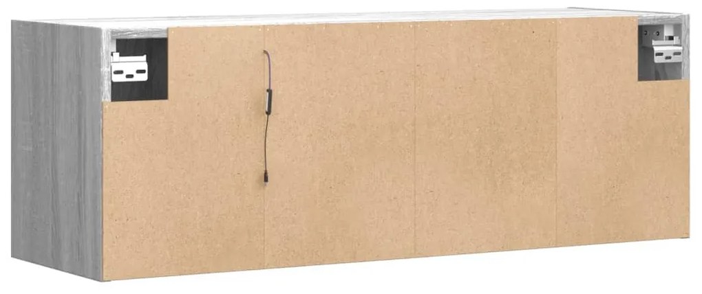 szürke sonoma színű fali TV-szekrény LED-ekkel 100 x 31 x 35 cm