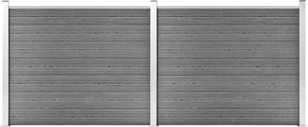 vidaXL szürke WPC kerítéspanelszett 353 x 146 cm