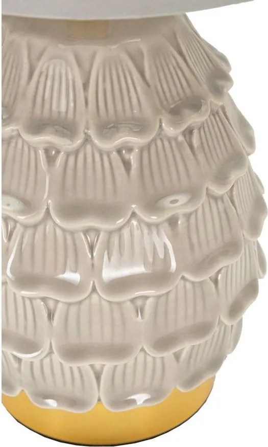 Bézs kerámia asztali lámpa textil búrával (magasság 30,5 cm) Pigny – Mauro Ferretti