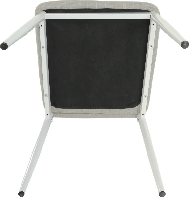 Étkezőszék, bézs szövet/fehér fém, COLETA NOVA