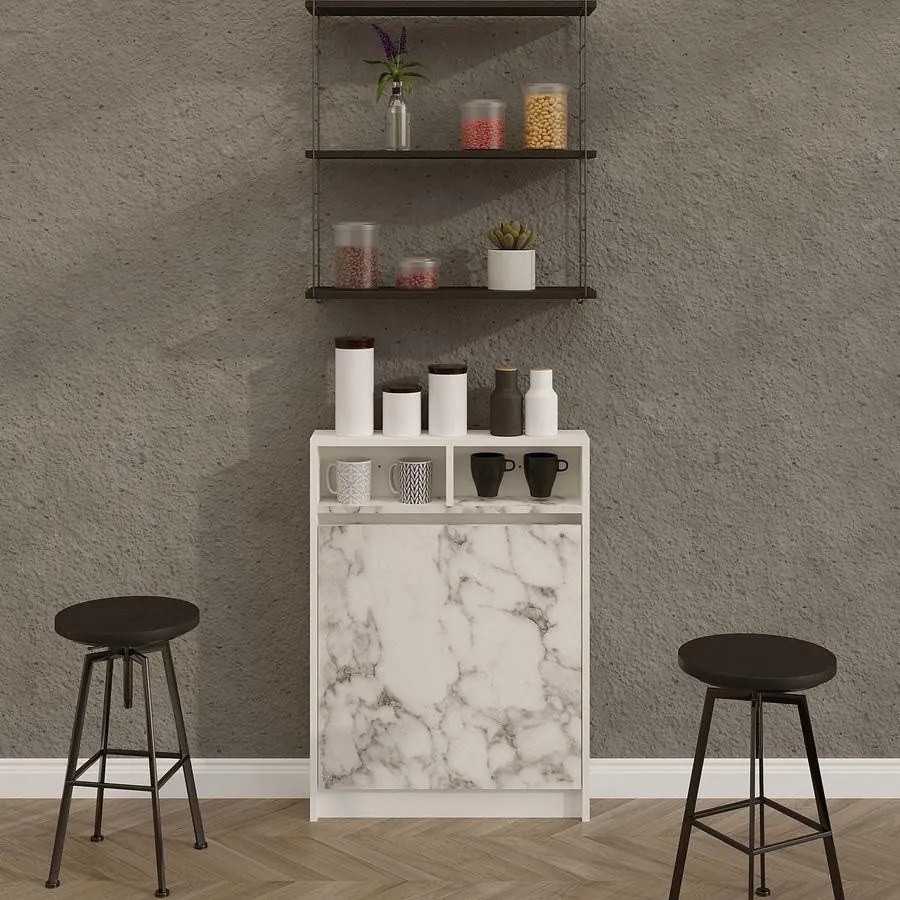 Összecsukható asztal Bracked - Carrara Marble