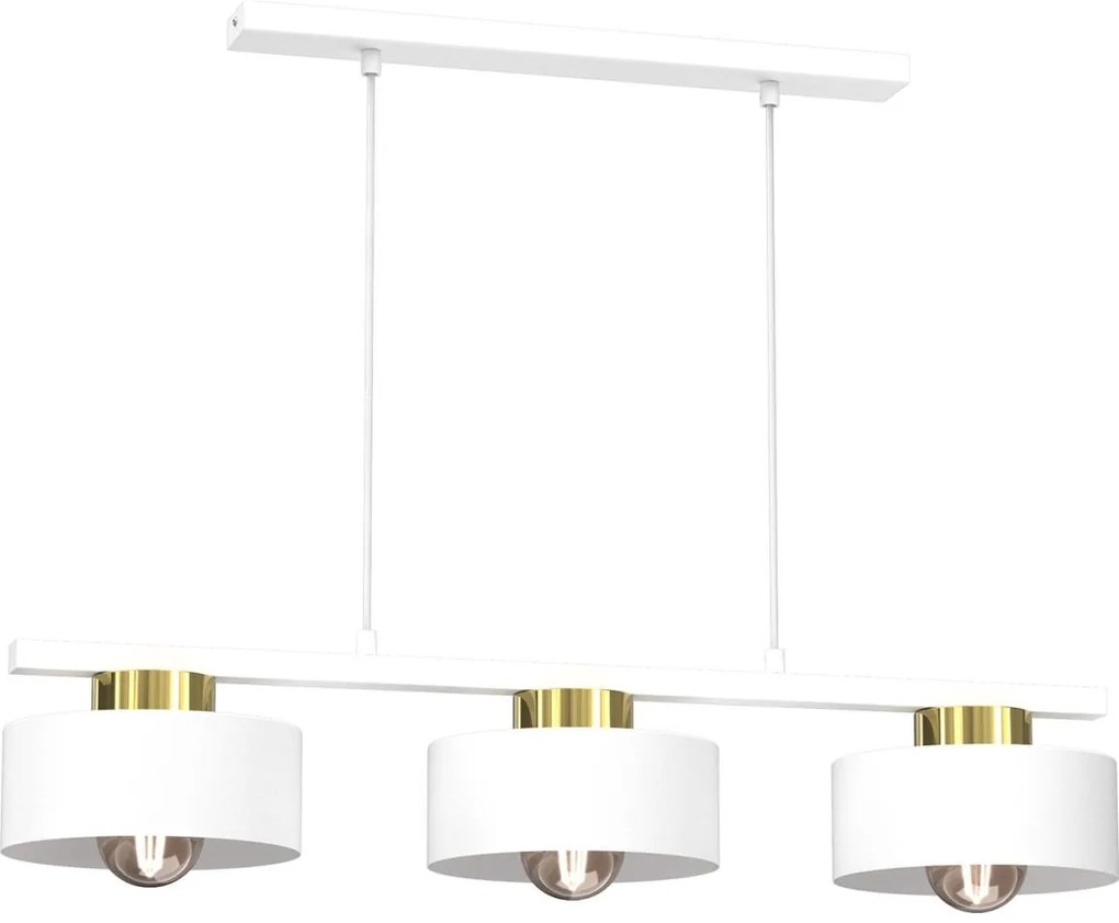Luminex Csillár zsinóron MARTI 3xE27/15W/230V fehér/arany LU9849
