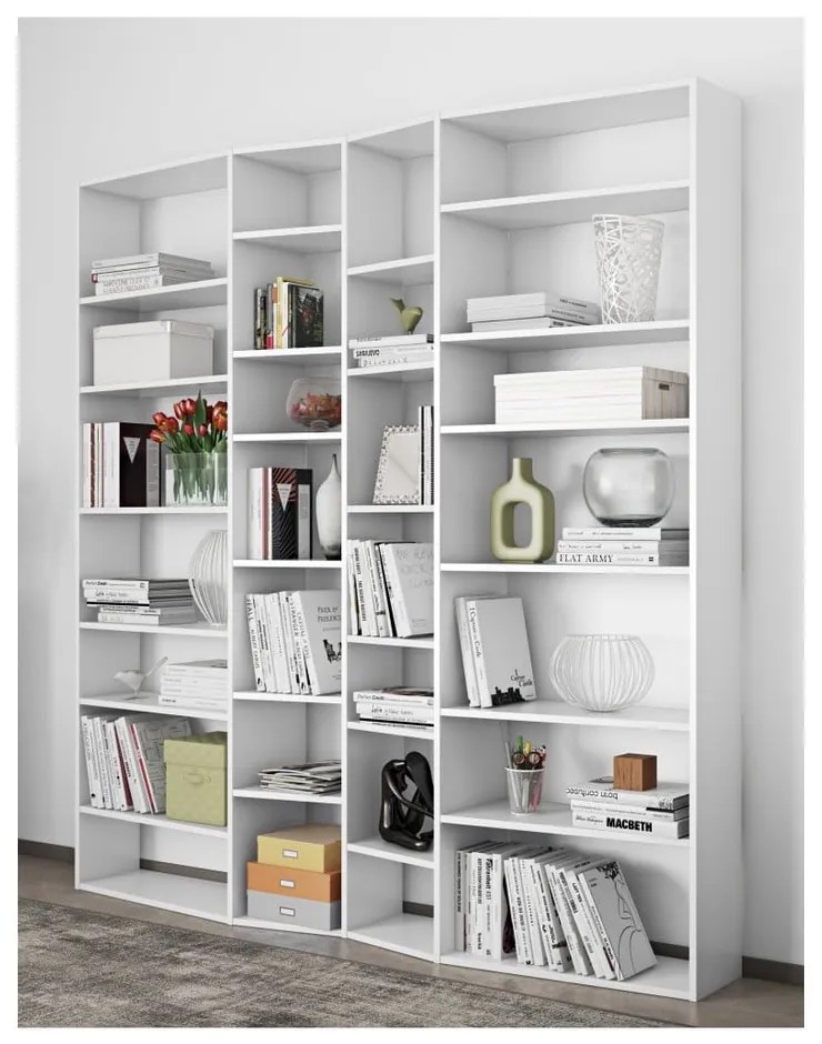 Fehér könyvespolc 214x224 cm Valsa – TemaHome