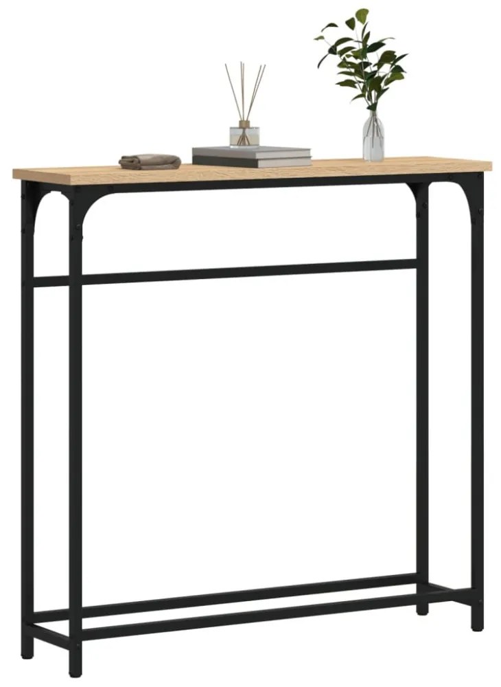 sonoma tölgyfa konzolasztal 75 x 19,5 x 75 cm rétegelt fából