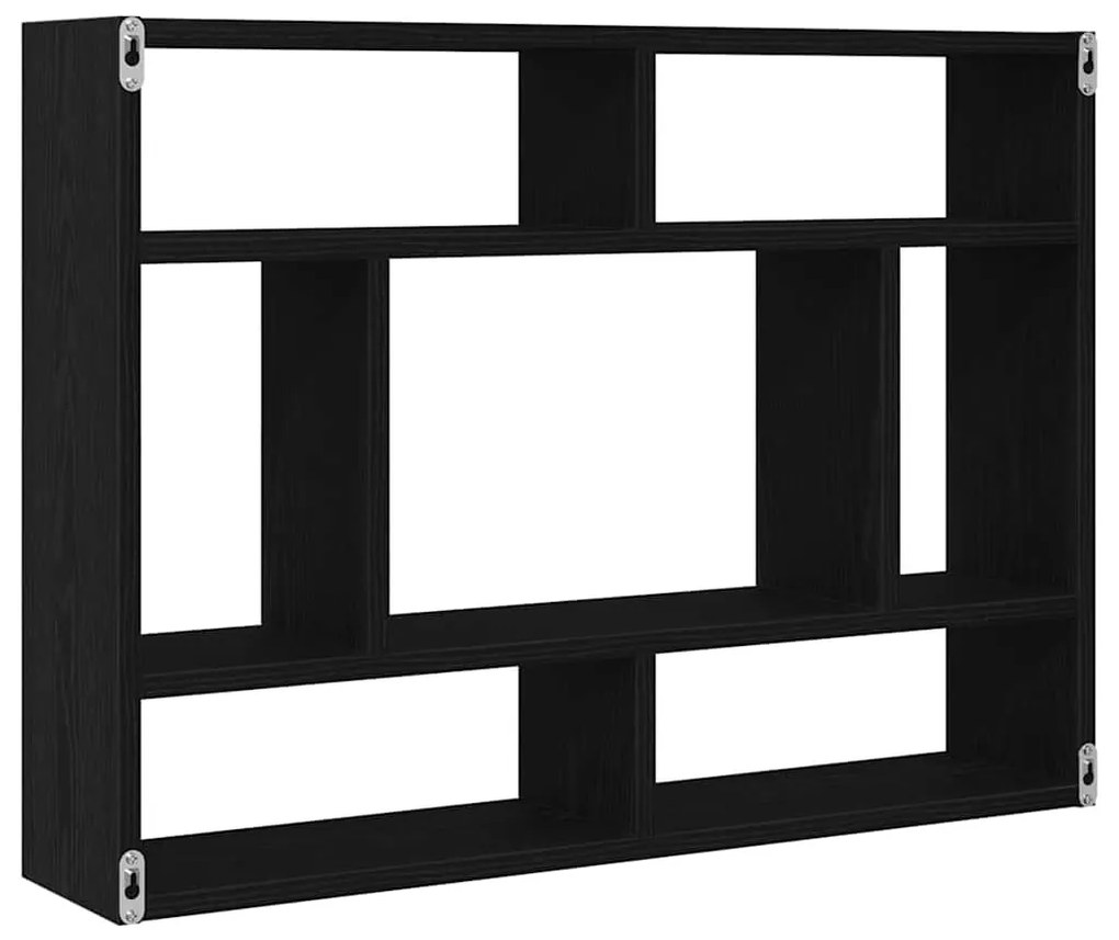 fekete tölgy színű szerelt fa fali polc 75 x 16 x 55 cm
