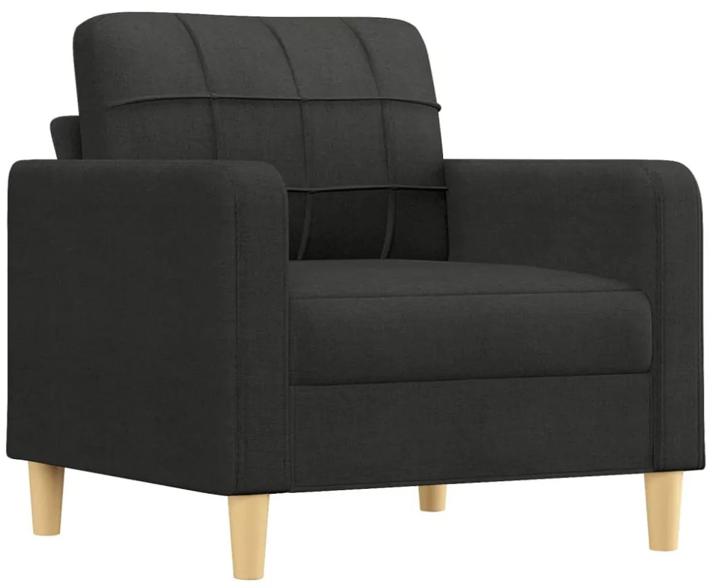 fekete szövet kanapéfotel 60 cm