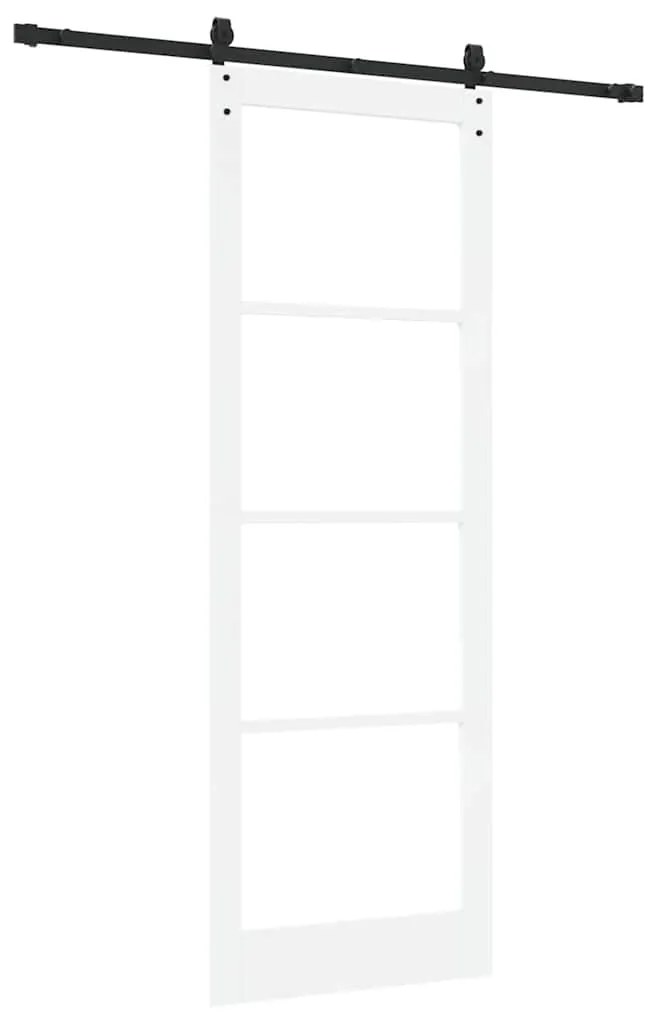 Egyszerű Csúszó Ajtó Fehér 83 x 232 cm Fa és fém