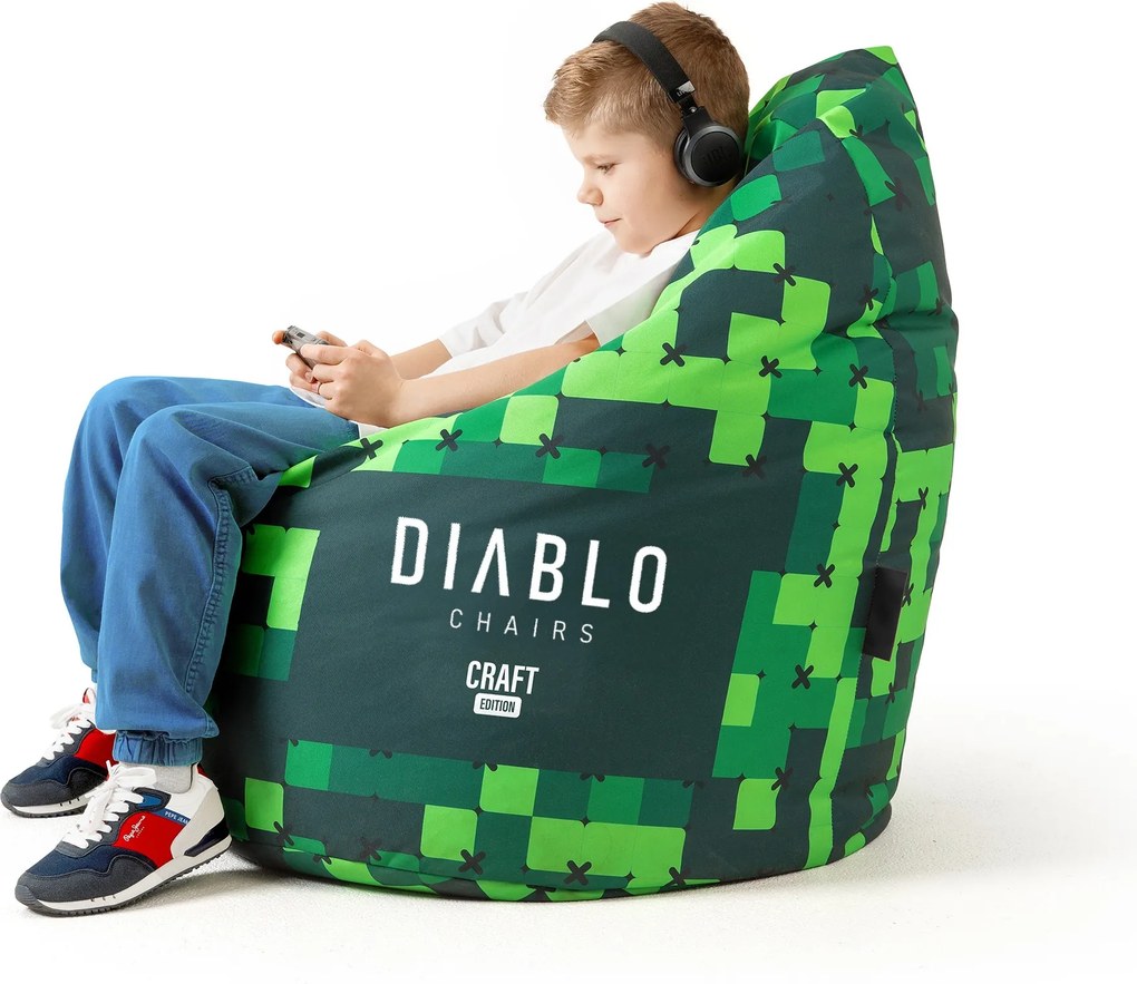 Gyerek puff zöld: Diablo Chairs Craft Edition