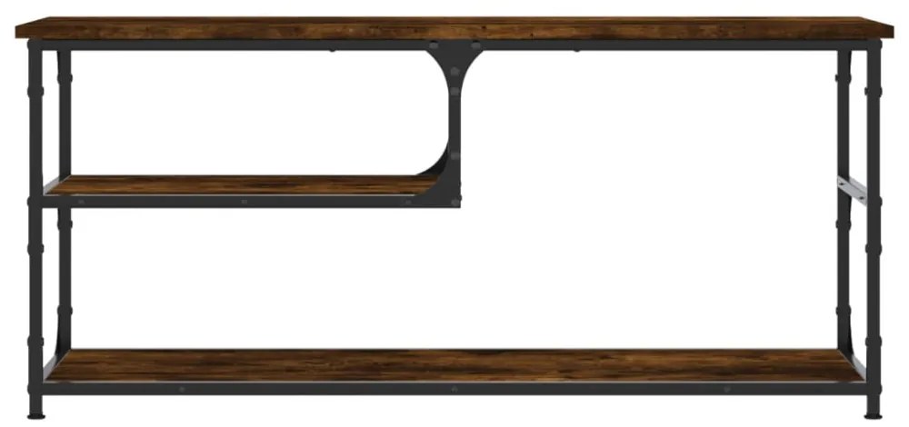 füstös tölgy színű szerelt fa és acél TV-szekrény 103x38x46,5cm