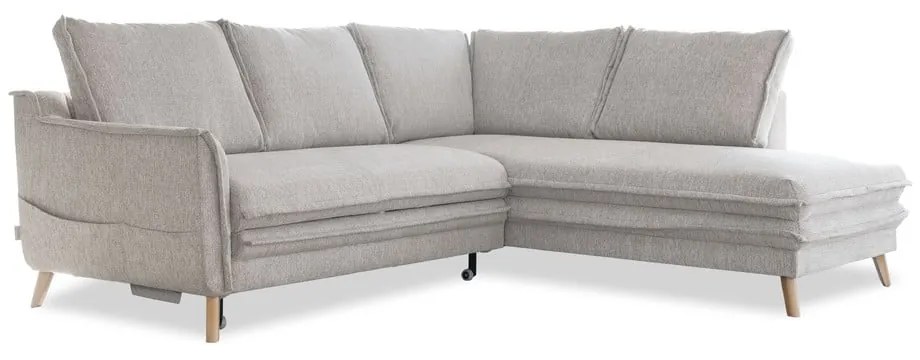 Bézs kinyitható sarokkanapé (jobb oldali) Charming Charlie – Miuform