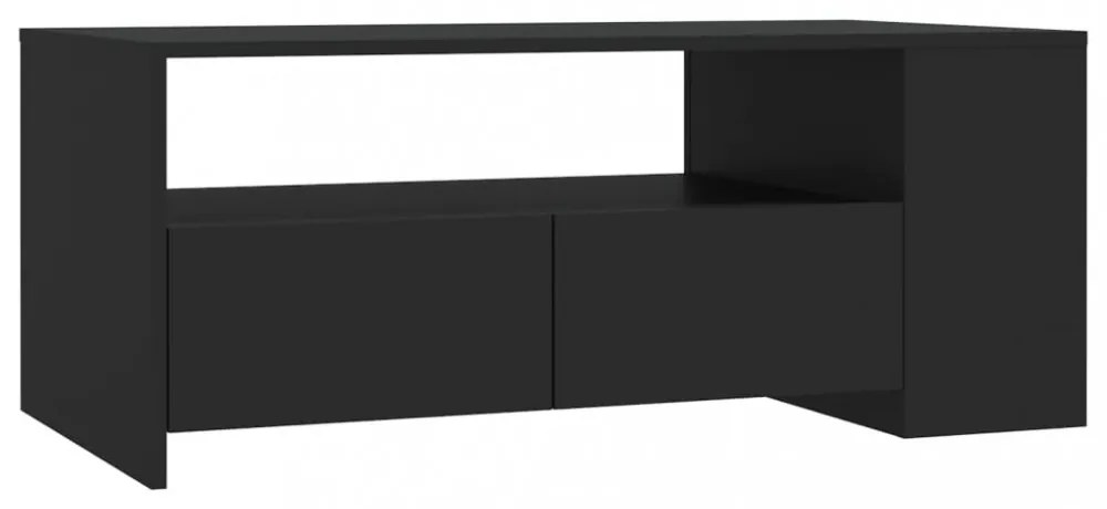 fekete szerelt fa dohányzóasztal 102 x 55 x 42 cm