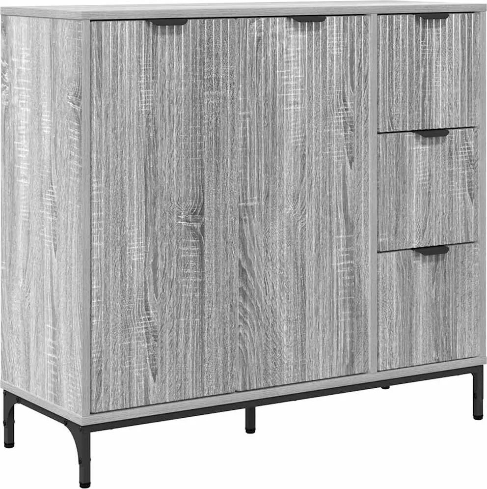 vidaXL Széf fiókkal Szürke Sonoma 89,5 x 33 x 82 cm Faanyag