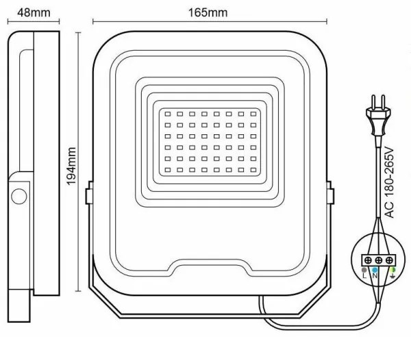 LED RGB állítható fényerőjű reflektor 30W 230V 3000-6500K Wi-Fi Tuya IP65