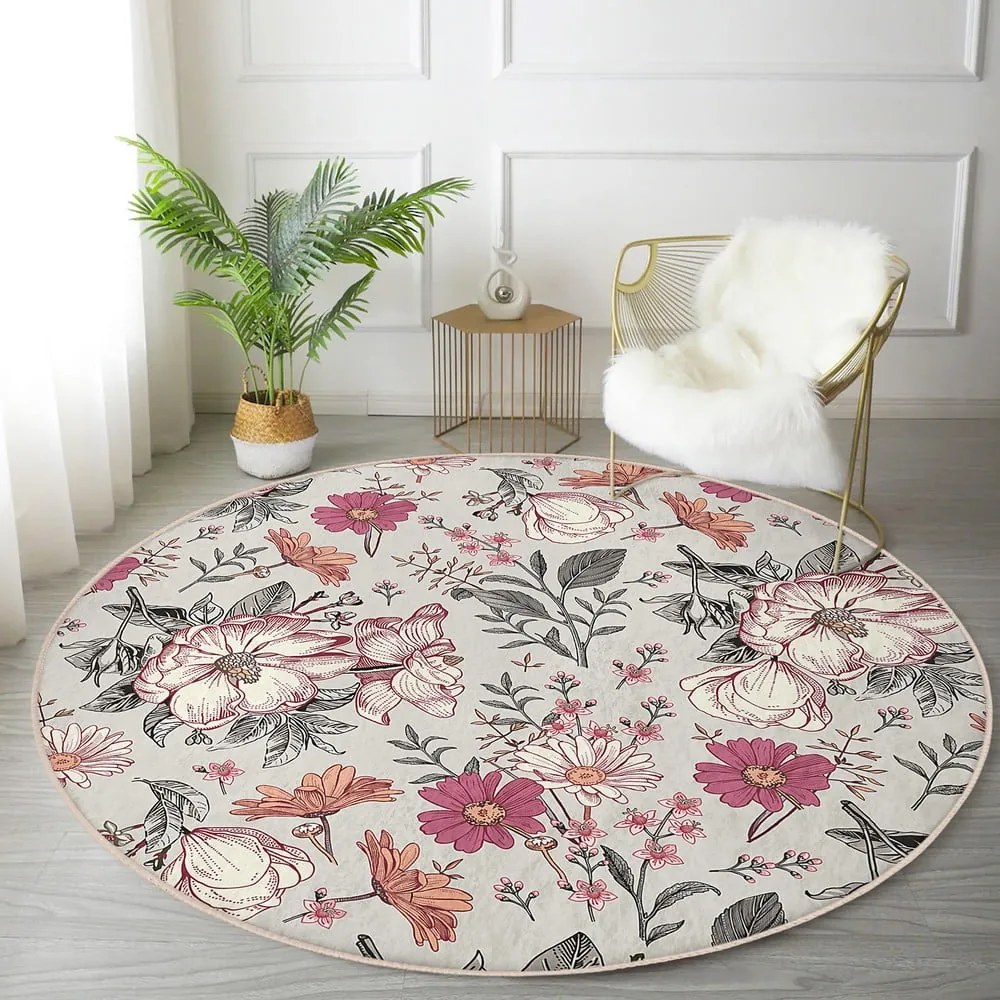 Mosható-robotporszívóval tisztítható kerek szőnyeg ø 80 cm Comfort – Mila Home