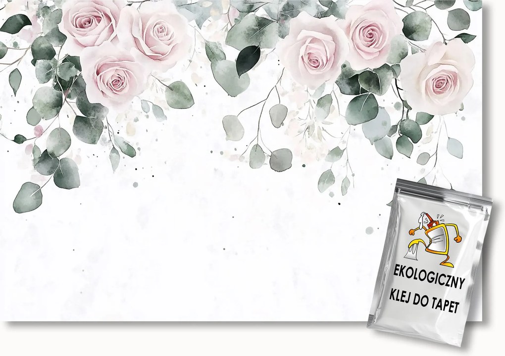 Fotótapéta Flizelina Akvarell Természet Bokor Virágok Rózsa 416x254 ragasztó