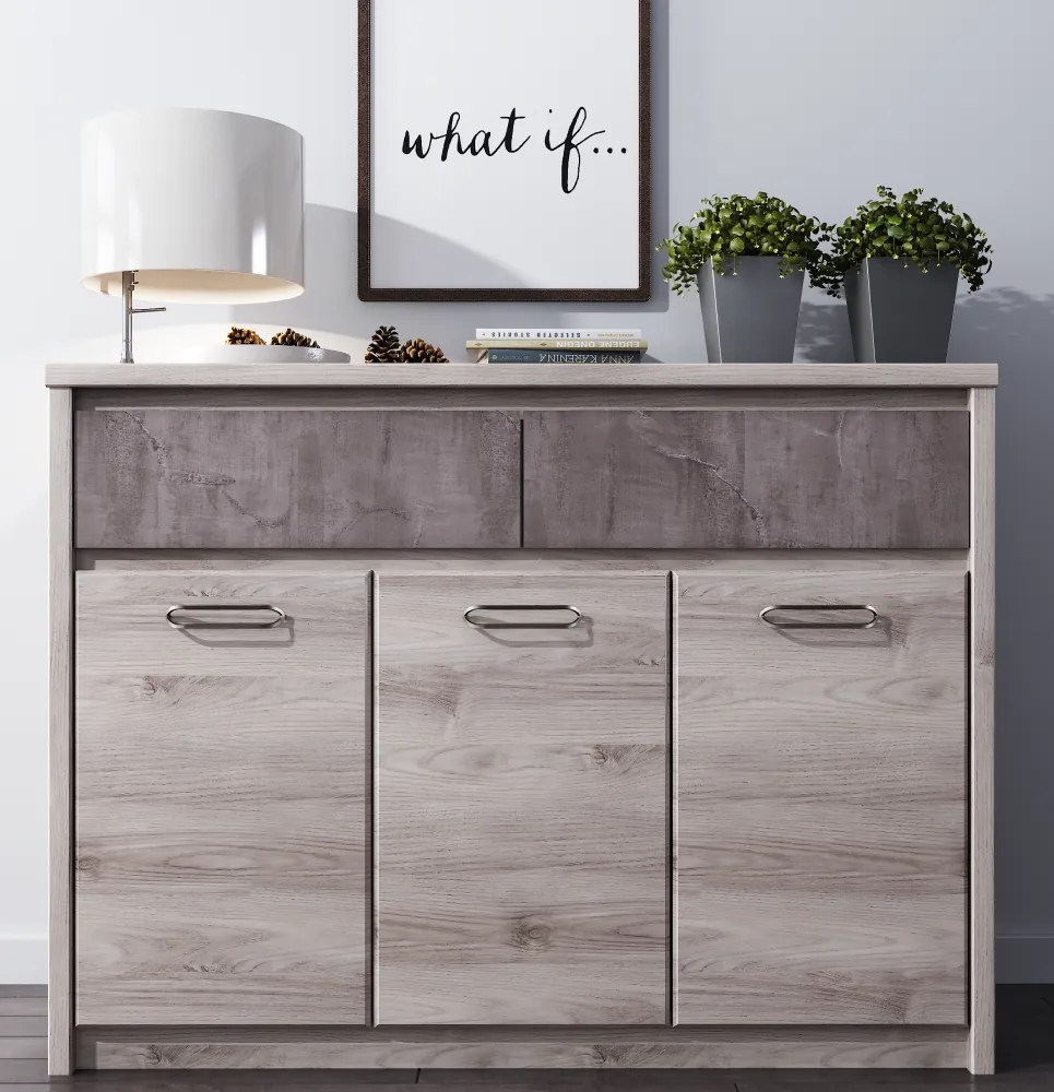 Komód 3D2S, nairobi gesztenye/onix, JESI NEW