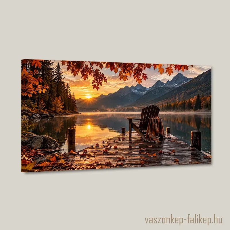 Őszi tócsend falikép – prémium színek 40x23 cm