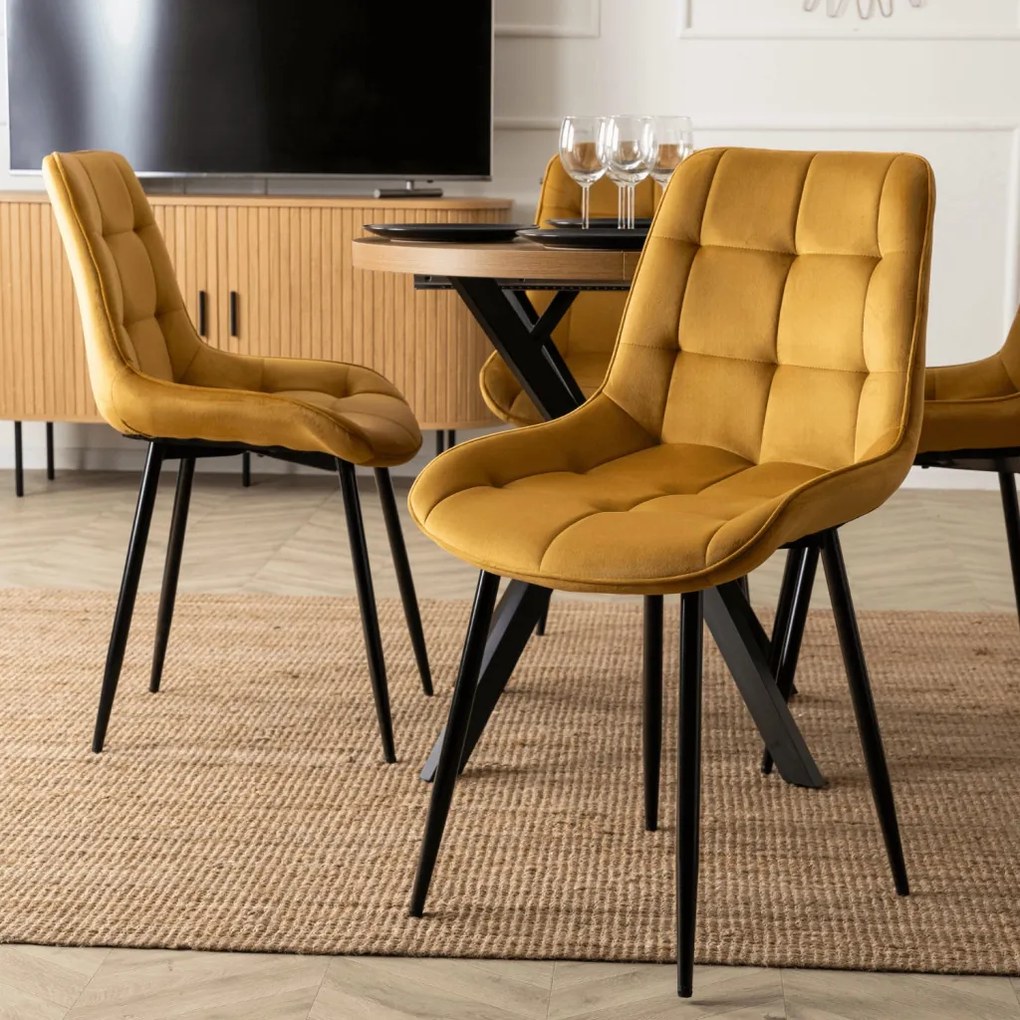 CHRIS szék mustár bársony