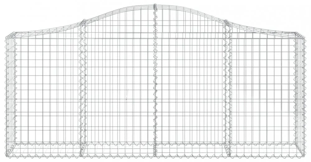 6 db íves horganyzott vas gabion kosár 200x30x80/100 cm