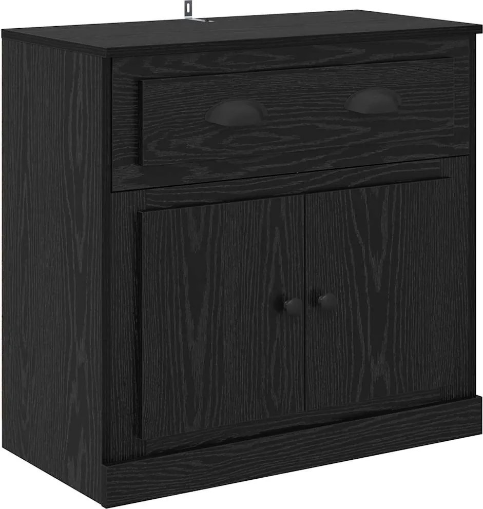 vidaXL Magasfiú fiókkal Fekete tölgy 70 x 35,5 x 67,5 cm Faanyag