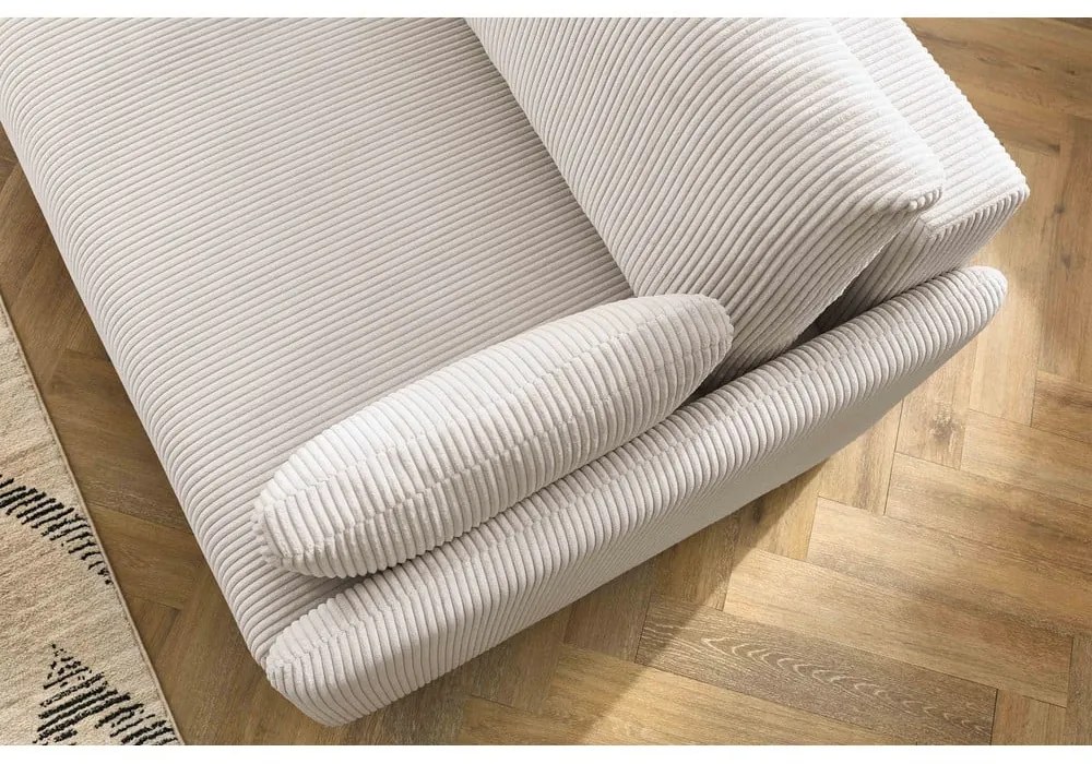 Bézs kordbársony kinyitható kanapé 211 cm Marcel – Bobochic Paris