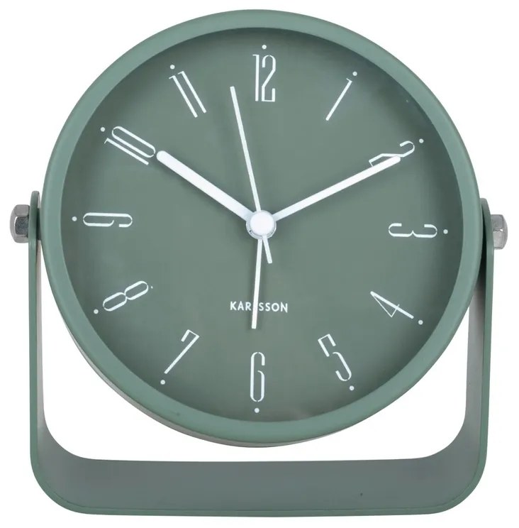 Karlsson 5989GR design ébresztőóra zöld, átmérő 12cm