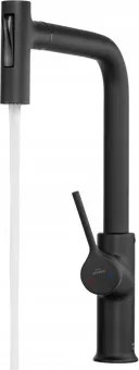 Invena Farsala fekete konyhai csaptelep kihúzható zuhanyfejjel