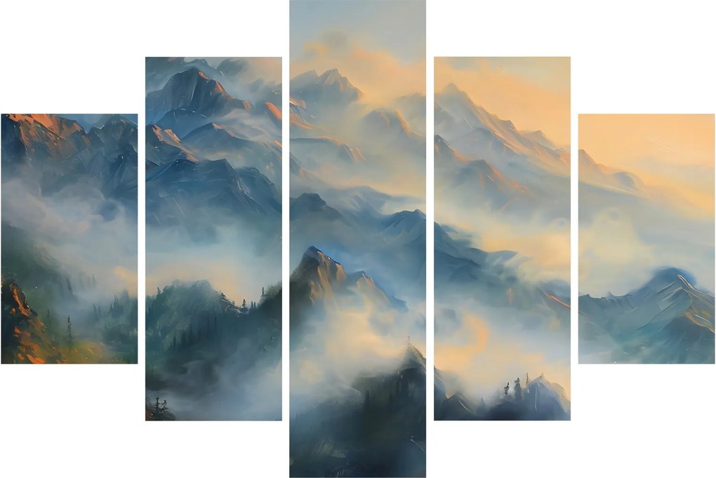 Kép - Festett hegyi táj (150x105 cm)