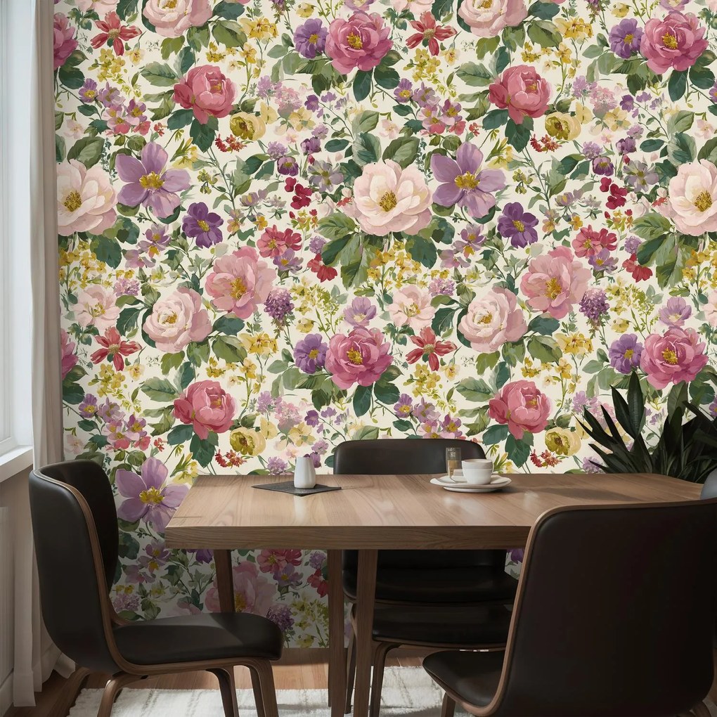 Fotótapéta - Mintás virágfestmény (147x102 cm)