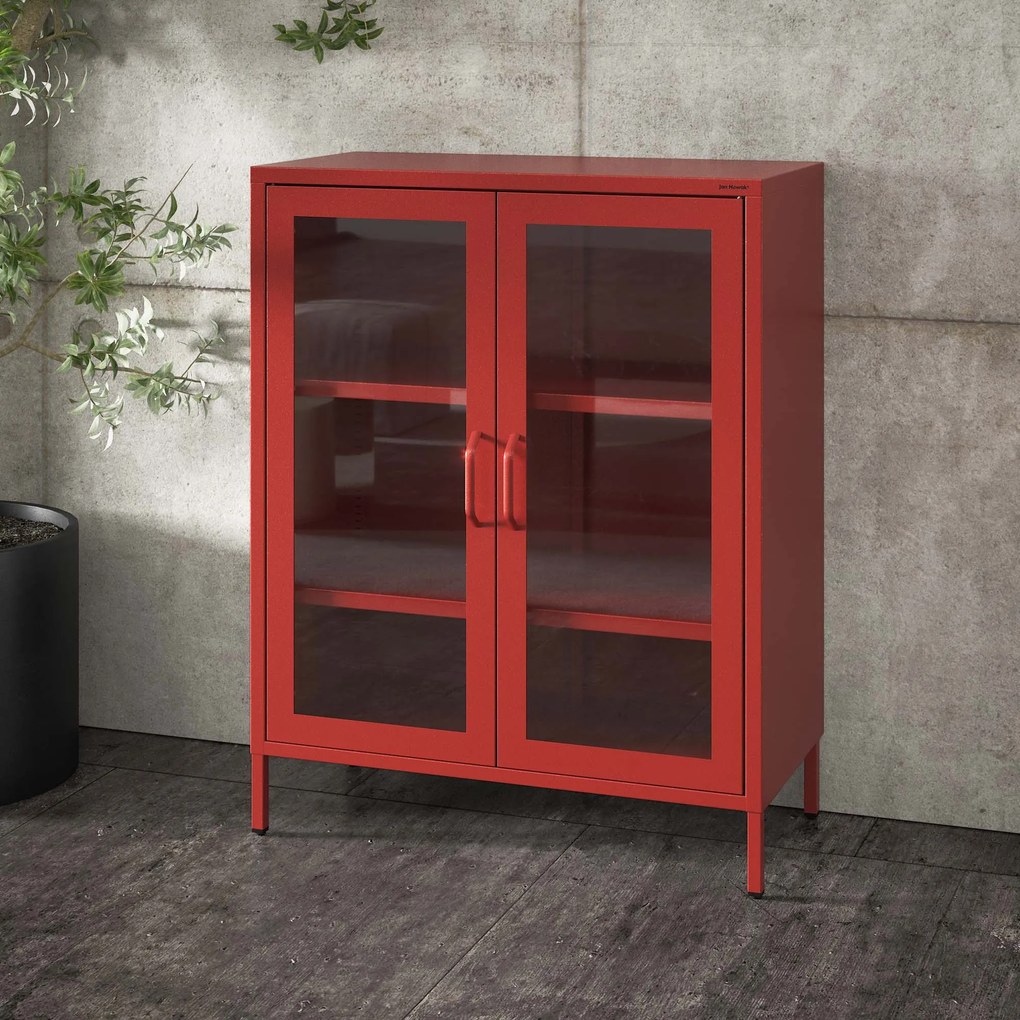 Vitrin GINA, 800 x 1015 x 400 mm, Modern: piros