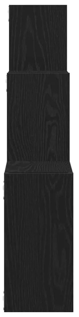 fekete tölgy színű szerelt fa fali kocka polcok 68x15x68 cm