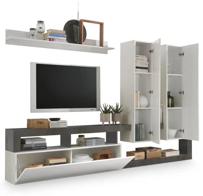 Hamburg TV állvány fehér, oxidált 277 cm