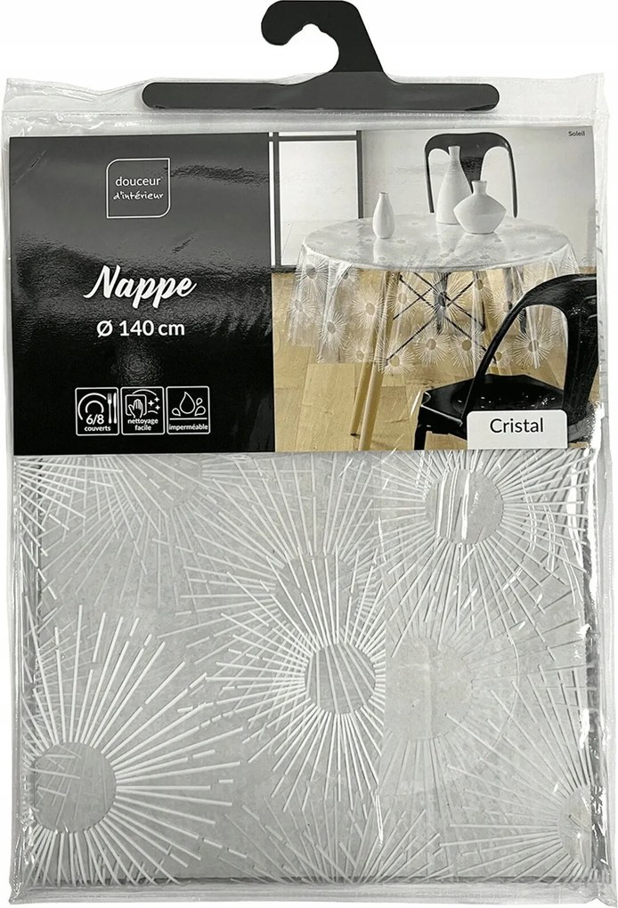 Abrosz Átlátszó Kerek Kerámia Pvc Mintával Átm. 140 cm