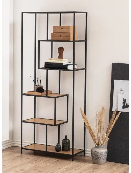 SARON könyvszekrény tölgy/fekete