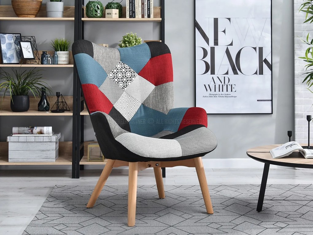 Fotel Nutri (patchwork + fekete). 1110344
