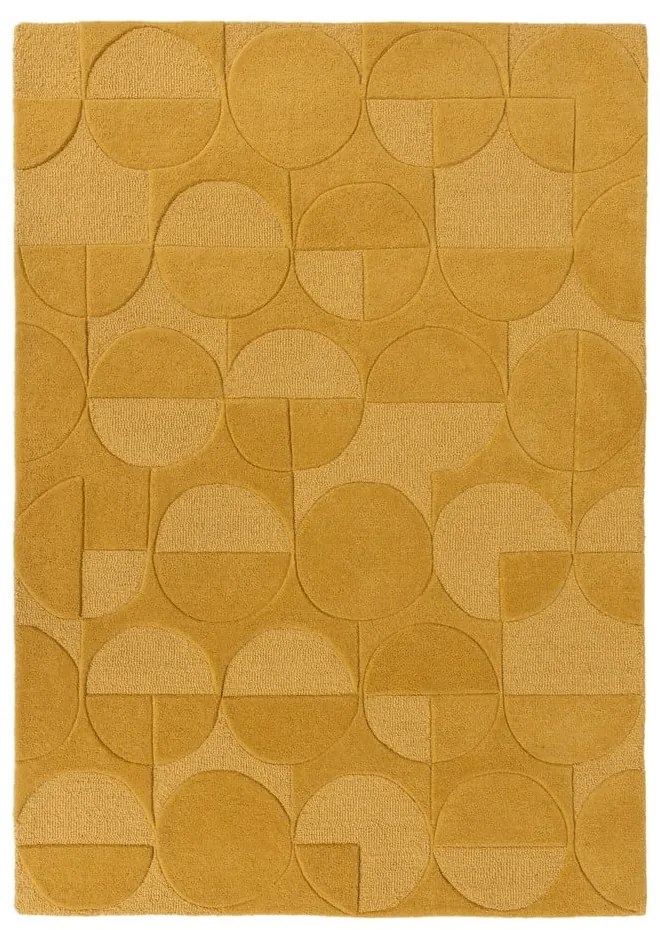 Gigi sárga gyapjú szőnyeg, 160 x 230 cm - Flair Rugs